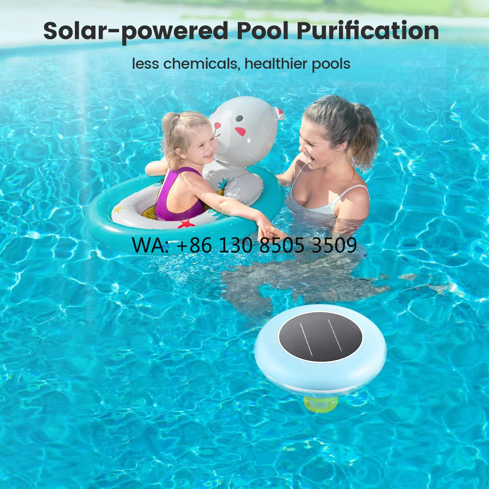 

Portable Household Solar Ionizer 35000 Gal Capacity Eco-Friendly Water Quality Chlorine Removal for Pools Pool Tools Accessories