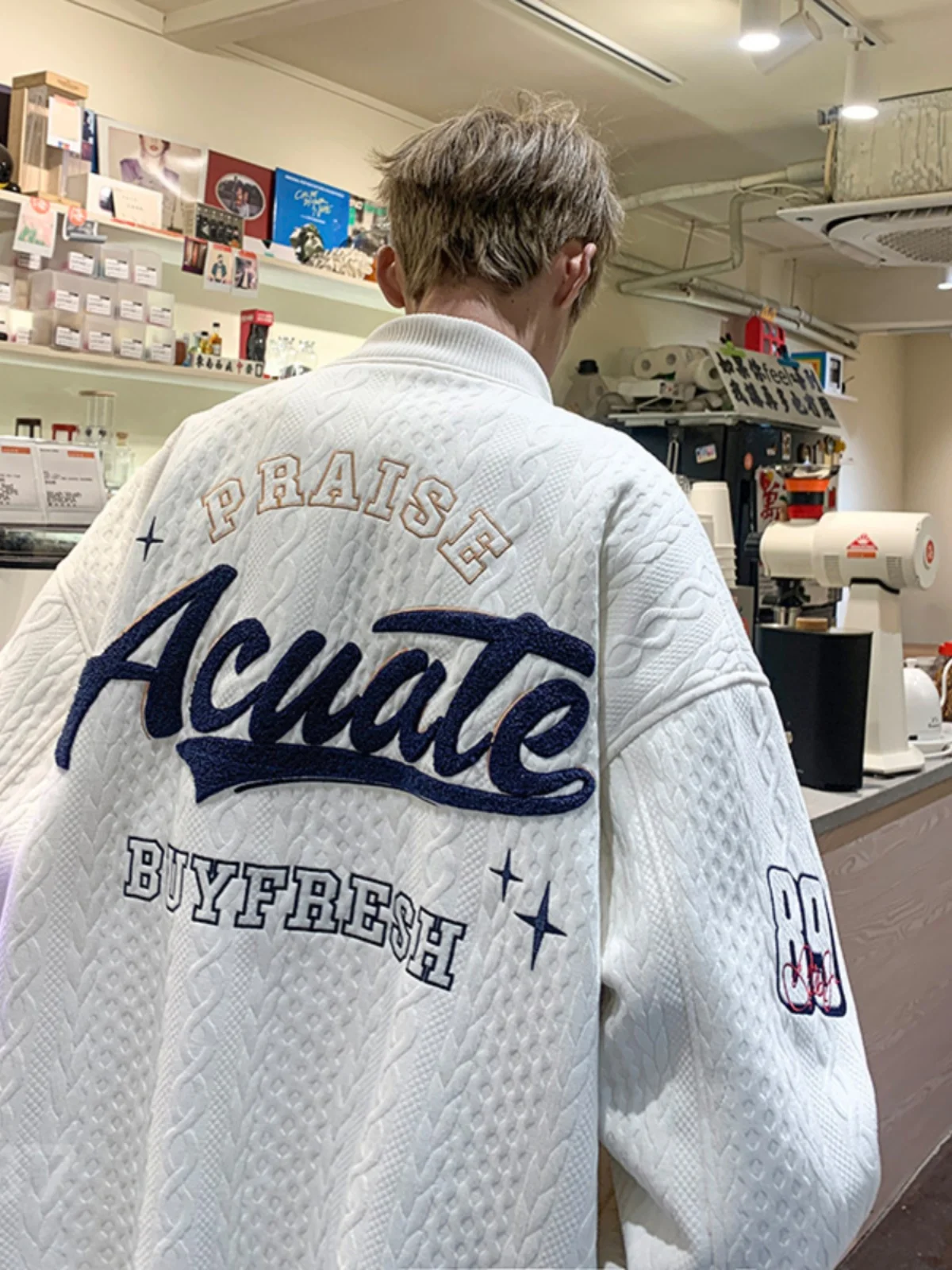 

American Retro Baseball Jaet Men's Spring Autumn Loose Casual Design Trendy High Street Loose Fit Zipper Decorated Windproof