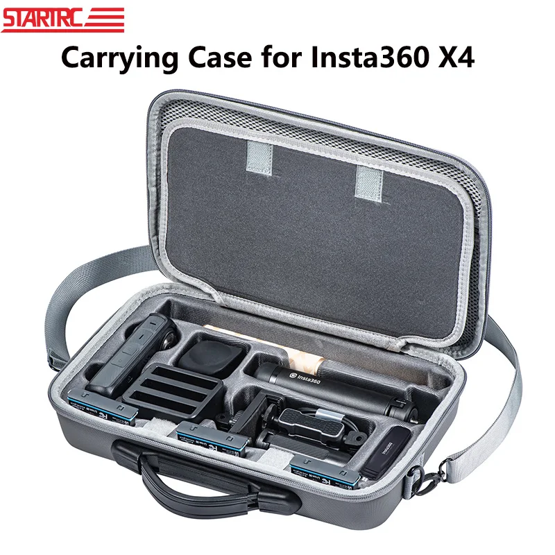 STARTRC Carrying Case for Insta360 X4 Sport Camera Accessories Storage Case PU All-in-One Travel Portable Shoulder Bag Handbag