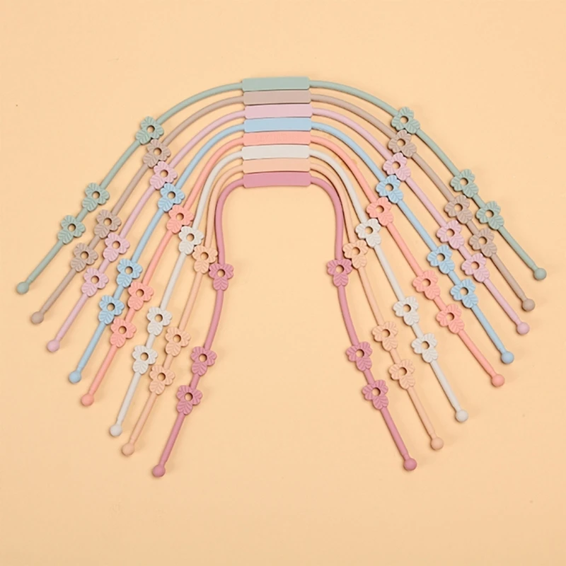 

Baby Pacifier Anti-drop Chain Clover shape Teether Chain Strap Silicone Chain Dummy Holder Hanging Chain Baby Accessories