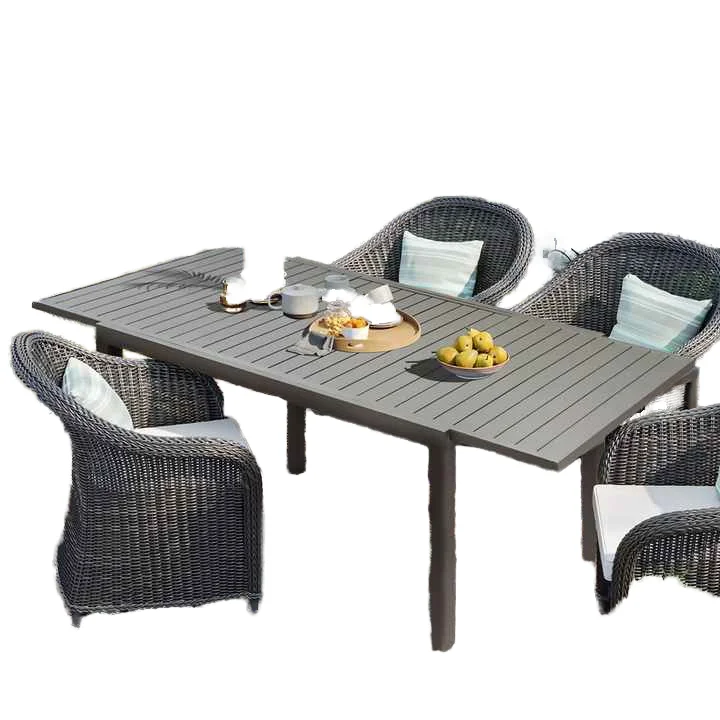 # Modern Aluminum Telescopic Dining Table High-quality Outdoor Furniture Custom Waterproof Comfortable Durable Park