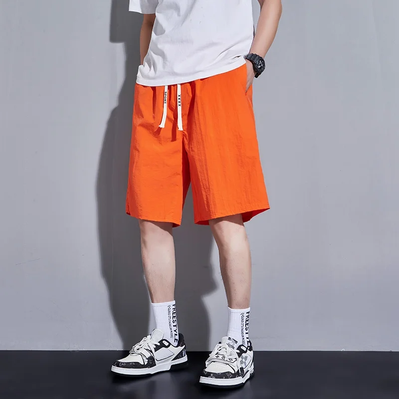 

Dopamine Youth Shorts Men's Summer 2025 Trendy Brand Casual Sports Ice Silk Thin Five-Quarter Pants Loose Elastic Waist Youthful