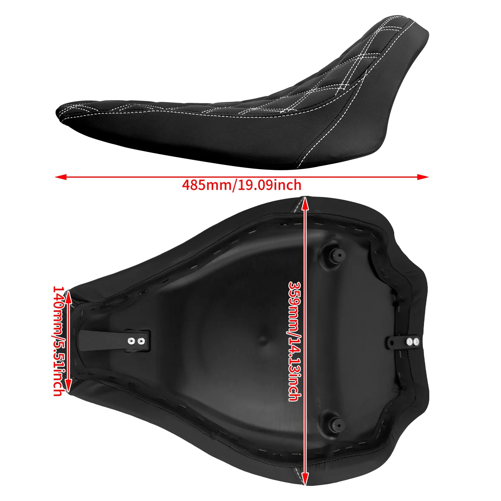 Driver Solo Seat Motorcycle Leather Low Profile Seats Front Diamond Cushion For Harley Softail Breakout FXBR Rocker FXCW 2008-17