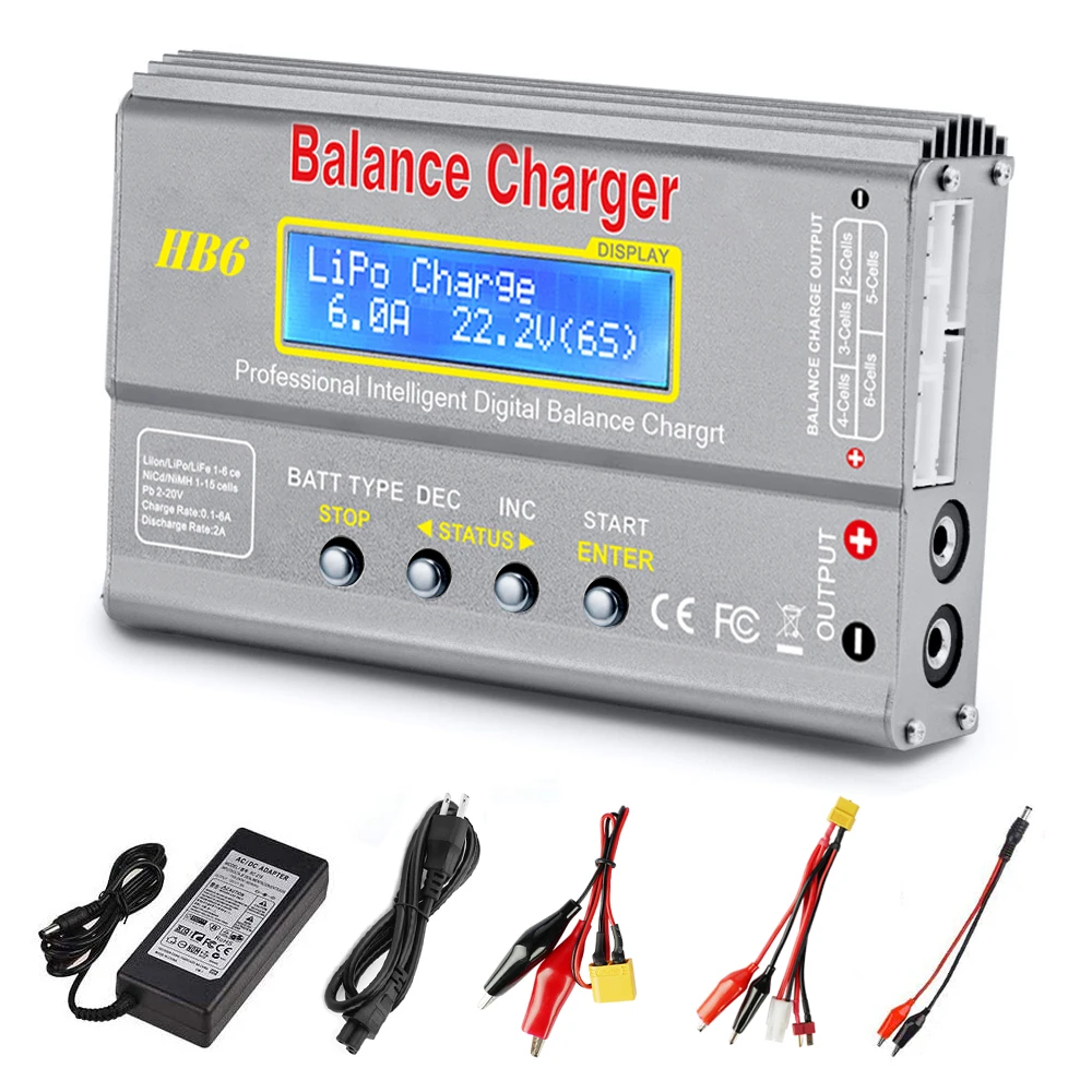 B6 80W Chargeur de balance LCD numérique Déchargeur pour batterie LLiPo NiMH RC(without Plug