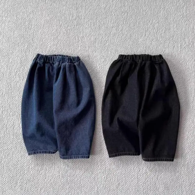 

2025 Autumn New Baby Loose Denim Trousers Solid Girls Fashion Jeans Infant Boys Versatile Casual Pants Toddler Clothes