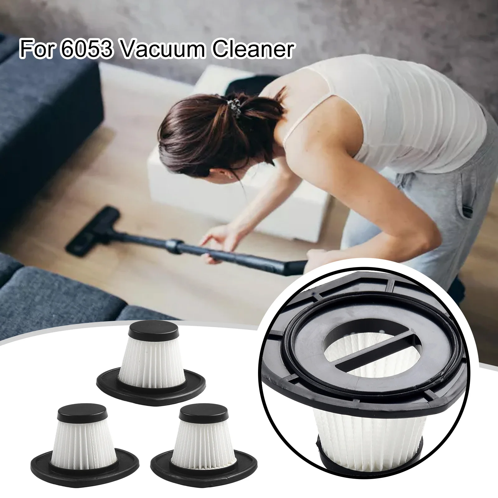 3pcs Filters For R-6053 Handheld Car Cordless Vacuum Cleaner Replacement Filter Household Cleaning Tool Accessories