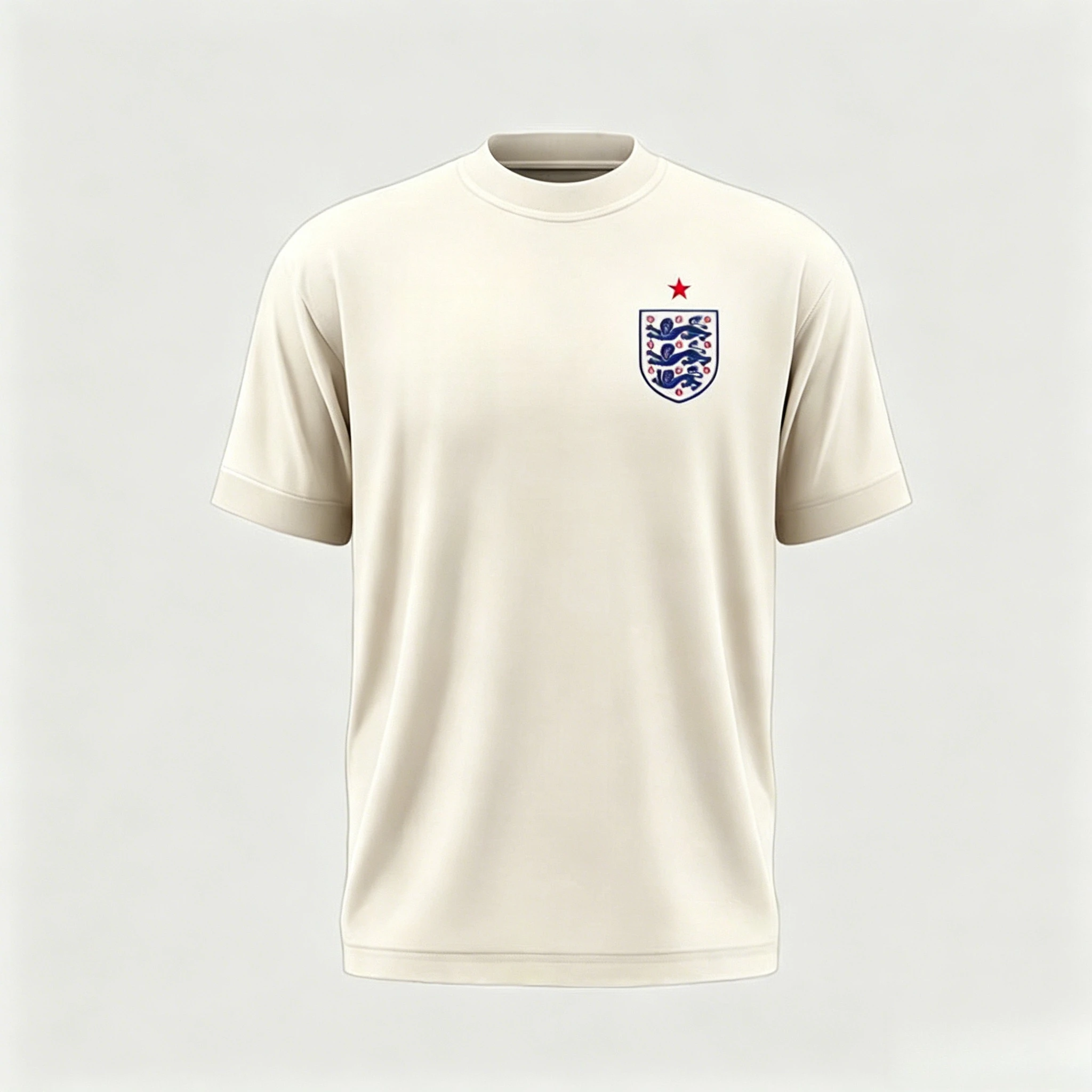 Three Lions Shield Grafik-T-Shirt mit Stern-Abzeichen-Print, kurzärmeliges Sommer-Baumwoll-T-Shirt, England Fußball-Fan, Unisex, Streetwear-Oberteile – Detail 9