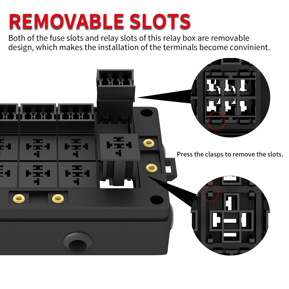 10 Way Car Relay Box 12V Fuse Box 15 Way Blade Fuse Holder For Automotive Marine With Termianls