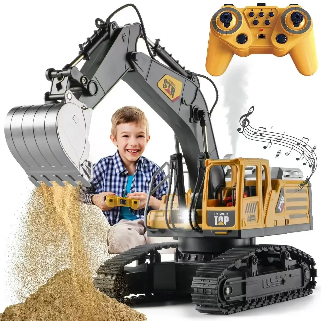 2.4G, 11-channel Alloy Remote Control Excavator, Can Dig The Toy Engineering Car, Send Children Christmas & Birthday for Kids