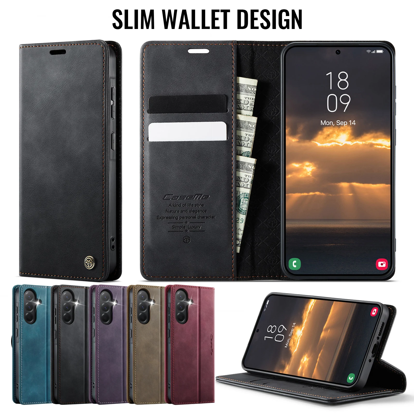 Retro Leather Case for A06 A07 A13 A14 A15 A16 A17 A24 A25 A26 A33 A34 A35 A36 A37 A52 A53 A54 A55 A56 A57 4G 5G Phone Cover