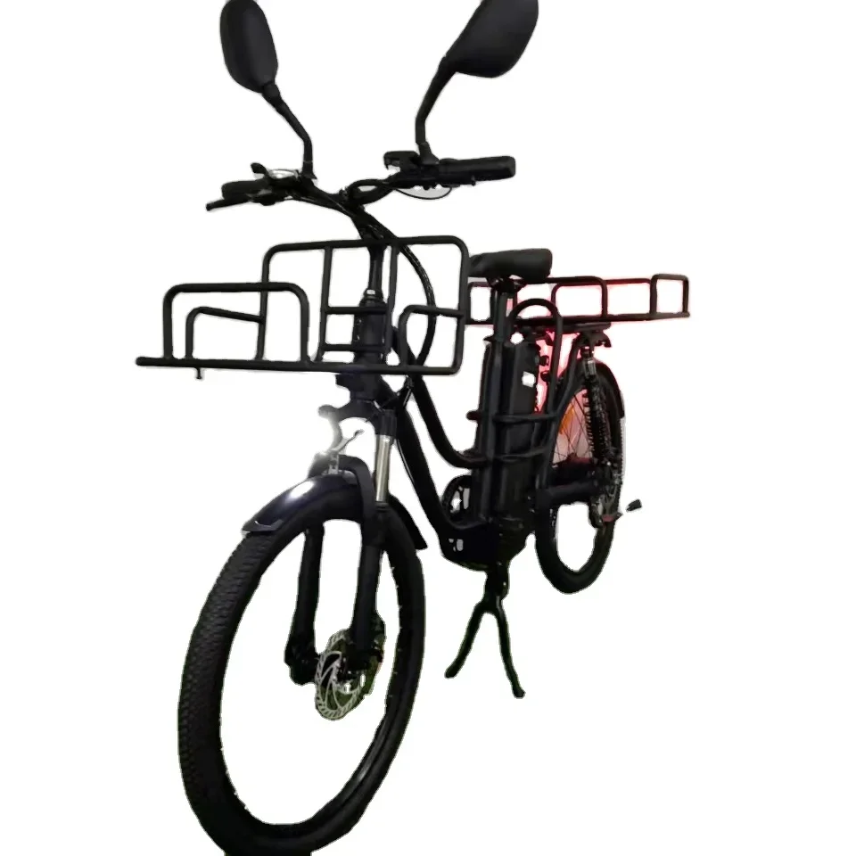 26"*1.95 Wheel 500W 48V 20Ah 50km/h Aluminum Alloy Frame Full Suspension 7 Speeds Electric Cargo Bike Electric Delivery Bike