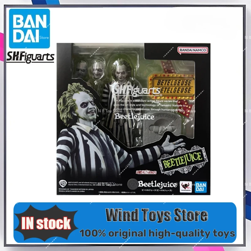 Auf Lager BANDAI Original SHF WB S.H.Figuarts BEETLEJUICE ToyGift Modell Actionfigur für Kinder Schaumstoffbox Verpackung