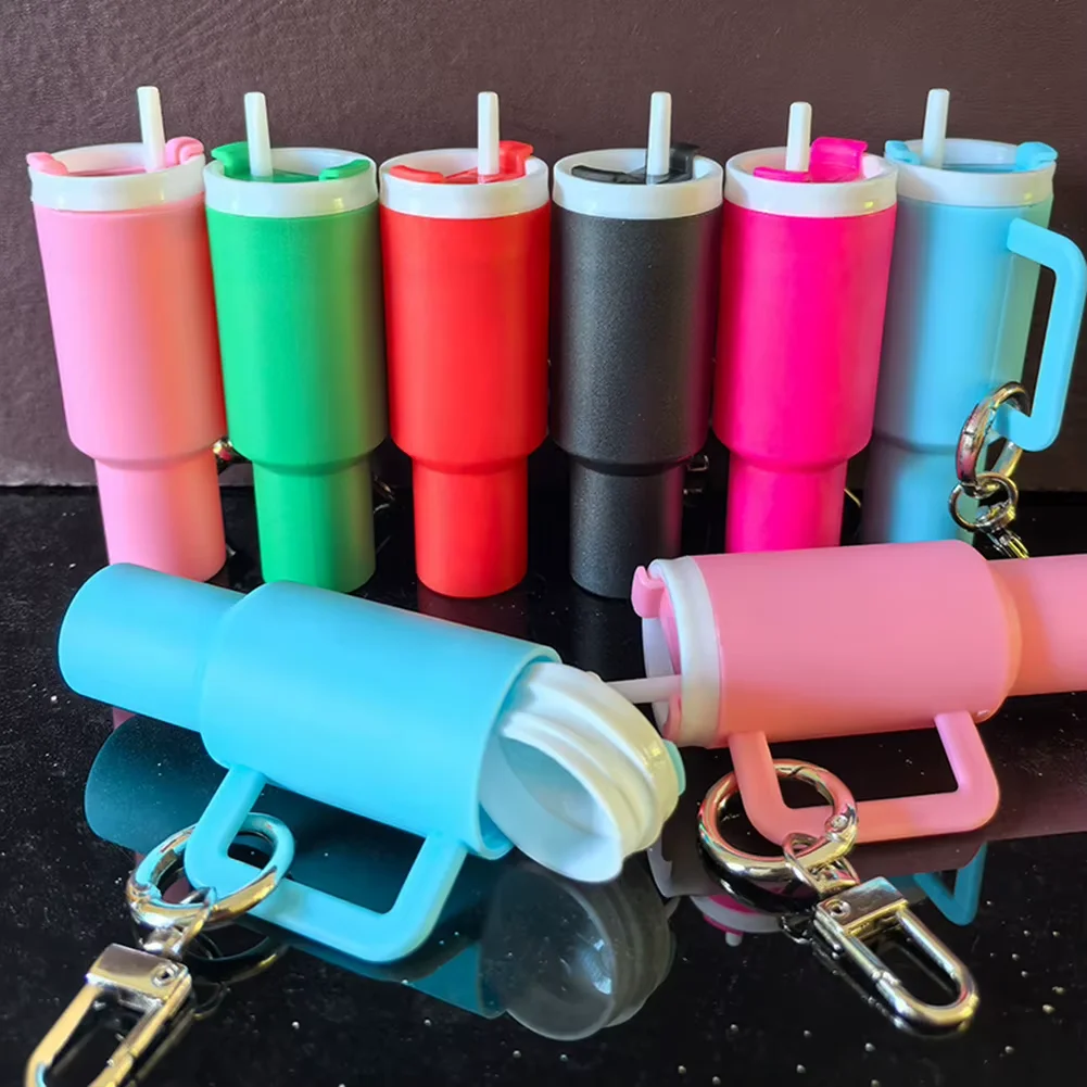 Mini Cup Keychain Mini Tumbler Keychain Chapstick Holder Keychain Handbag Charms Key Ring Mini Keychain Pendant for School Bag