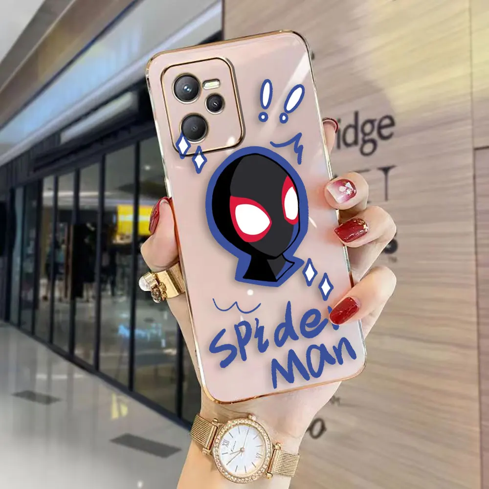 Anime Mavel Cartoon Spider-Man Cover Smooth E-TPU Case REALME GT 2 NEO3 MASTER 8 8I 9 9I 10 11 PRO C21Y C33 C35 C53 C55 5G Case