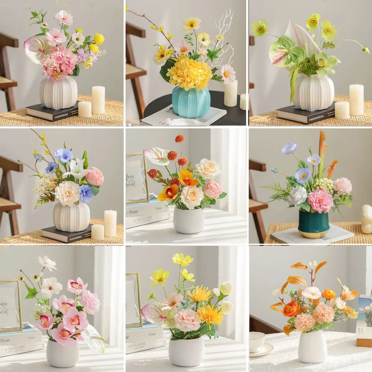 

High end simulation flower decorations for living room and dining table, light luxury and high-end decorative floral decorations