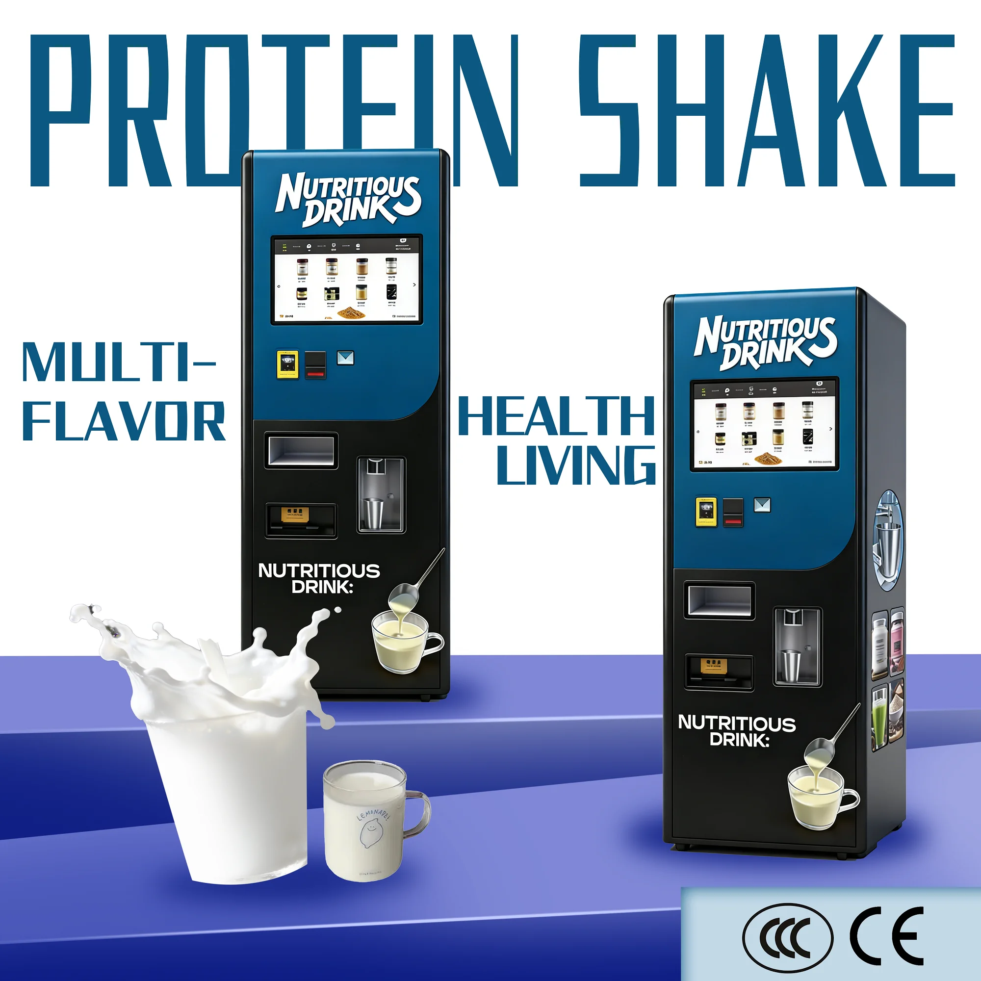 FOODLINE Compact Protein Shake Vending Machine Small Footprint Movable Casters Gym Startup Retail Gear
