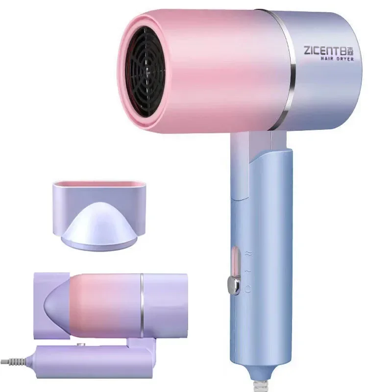 Folding Hot Air Negative Ion Hair Dryer for Home & Travel - Portable Handle, Adjustable Styles Portable hair dryer Curl dryer