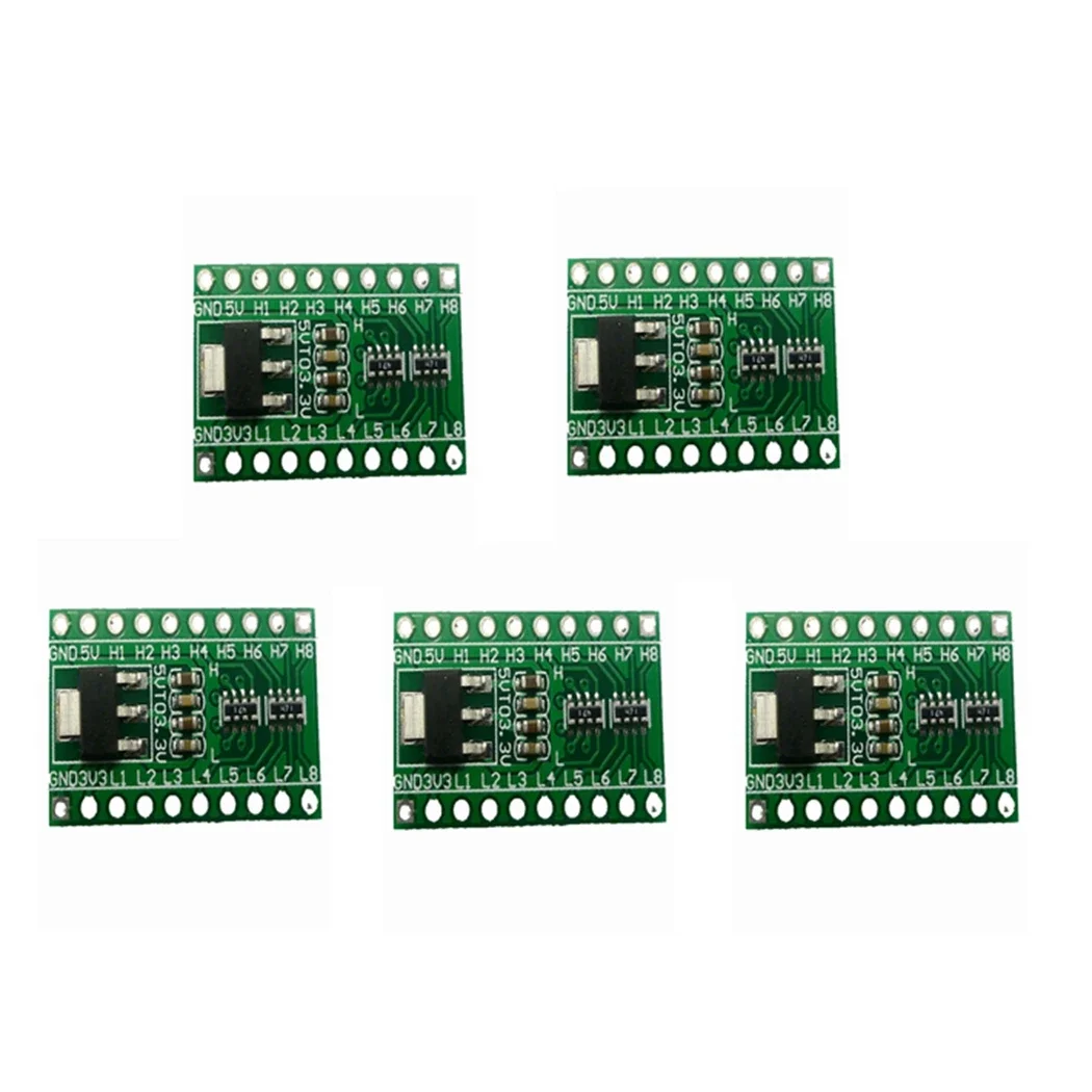 5 Pcs TB361 8CH IIC I2C Logic Level Converter Bi-Directional Module DC-DC 5V to 3.3V Setp-dowm Buck AMS1117 Board For Arduino