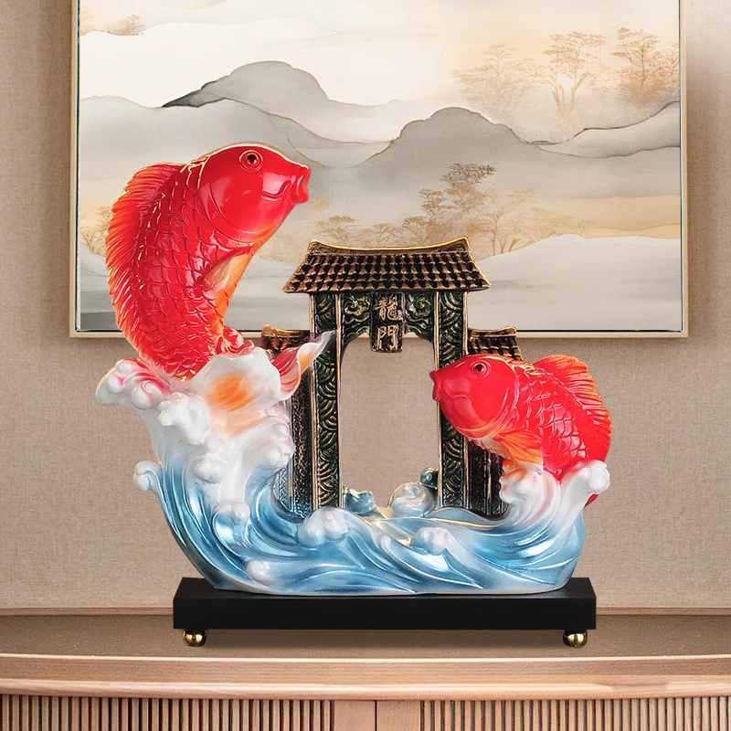 

Fish Leaping Dragon Gate Sculpture Crafts Home Entrance Living Room Office Desktop Advanced Decoration housewarming gifts