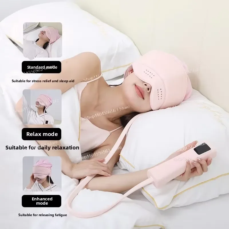 2024 Newest Smart Head Massager Helmet - 3D Air Pressure Eye & Scalp Relief, Heat Therapy, Charging, Sleep Aid