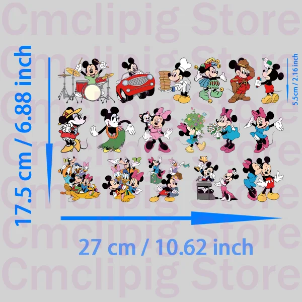 Mickey Mouse Clorhing stickers Patches for clothes Minnie Mouse thermo-stickers for children Flex fusible transfer