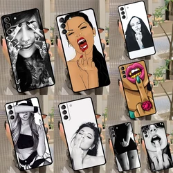 Middle Finger Girl Case For Samsung Galaxy S23 S22 S21 Ultra S9 S10 Note 10 Plus Note 20 Ultra S20 FE Cover