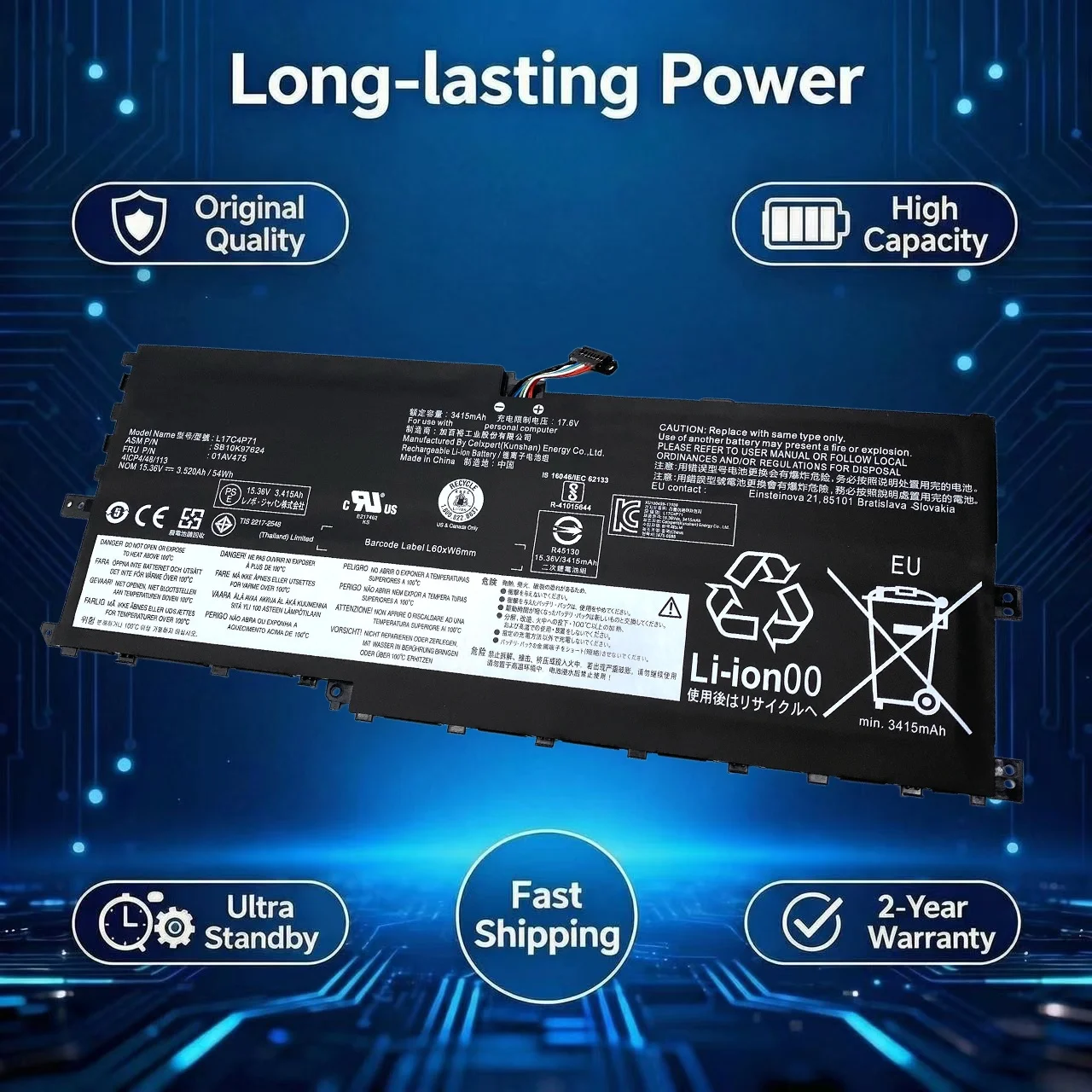 Original L17C4P71 01AV475 For Lenovo ThinkPad X1 Yoga Gen 3/2018 20LE 20LD 20LG SB10K97623 SB10K97624 L17M4P71 Laptop Battery