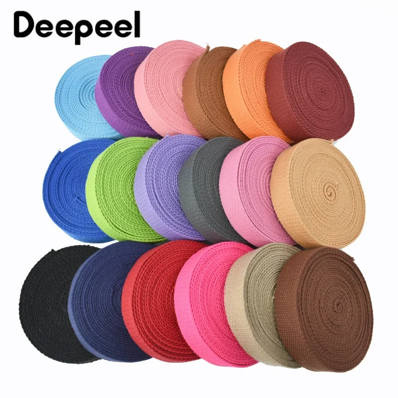 2/5/8/10M 25mm Cotton Webbing for Bag Strap 2mm Thick Backpack Garment Ribbon Band Belt Bias Binding Tape Diy Sewing Accessories