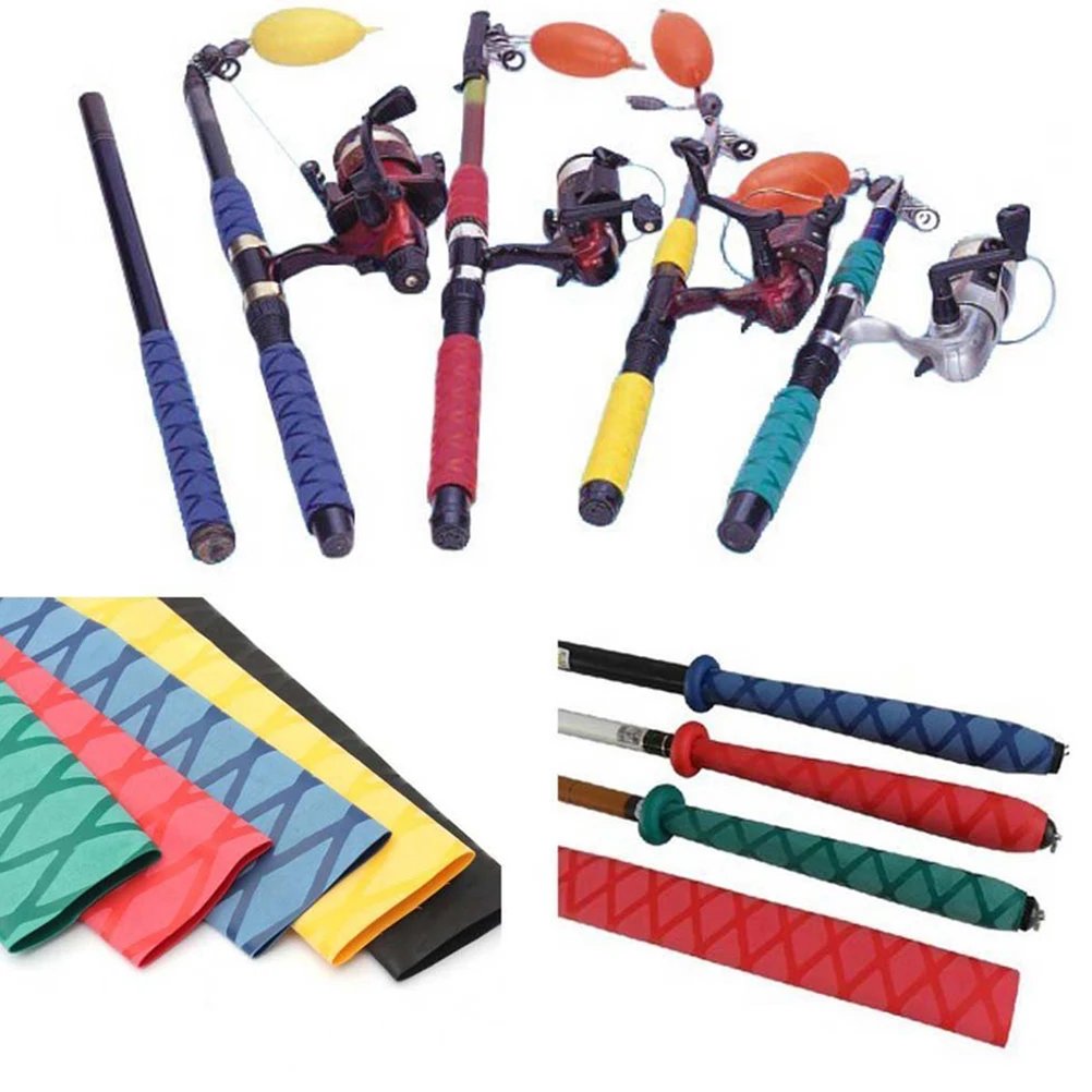 

2pc Non slip Wrap Tube Racket H Fishing Rod Baseball Bat Hockey Waterproof Heat Shrink Insulated