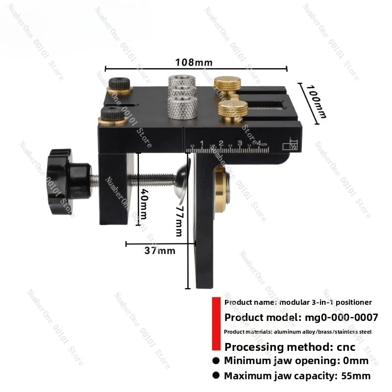 Woodworking three-in-one slot setter round wood tenon woodworking tools furniture punching slot setter