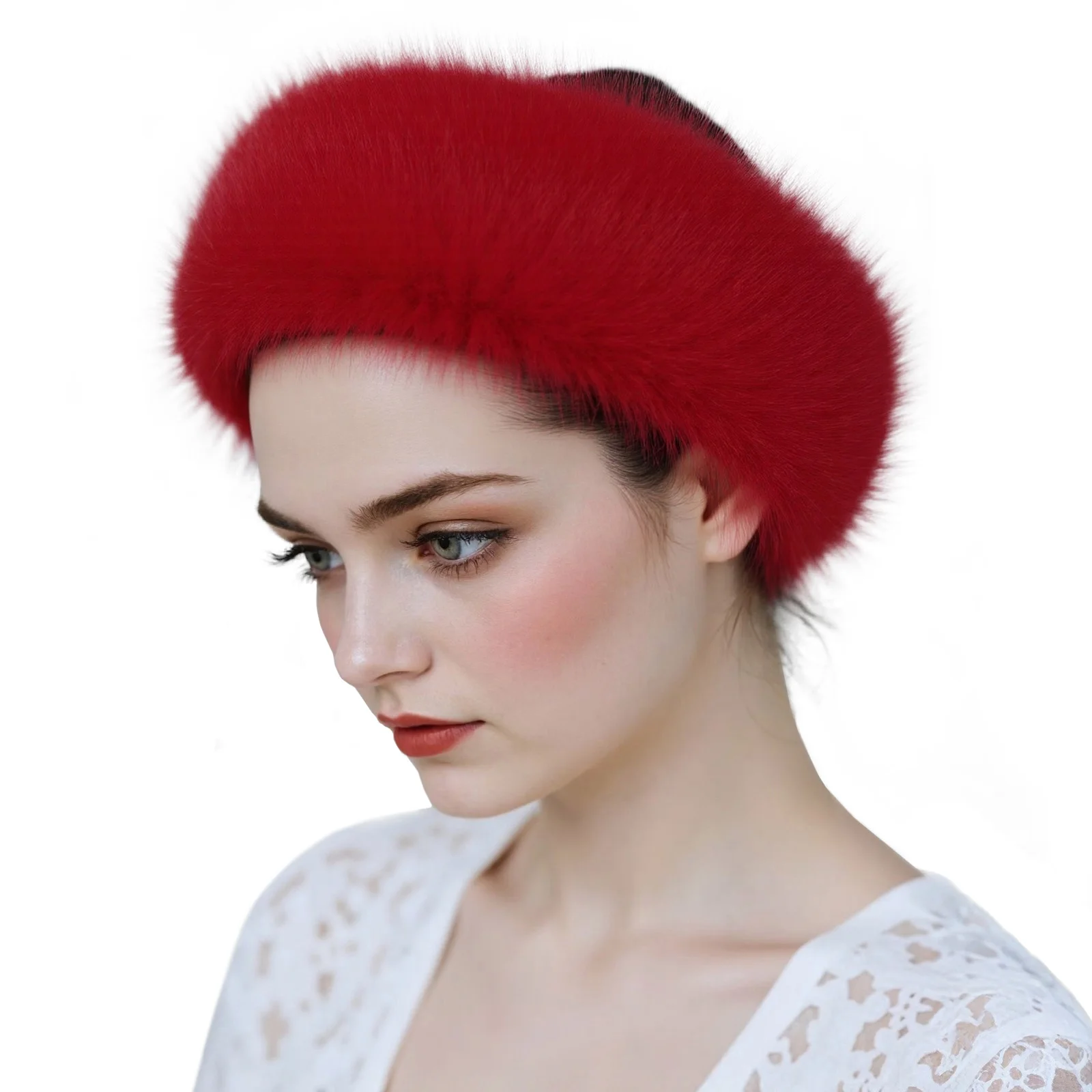 Faux Fur Furry Headbands Earmuffs Handmade Women Fluffy Headwear Winter Earwarmer Headwrap Cosplay Accessories