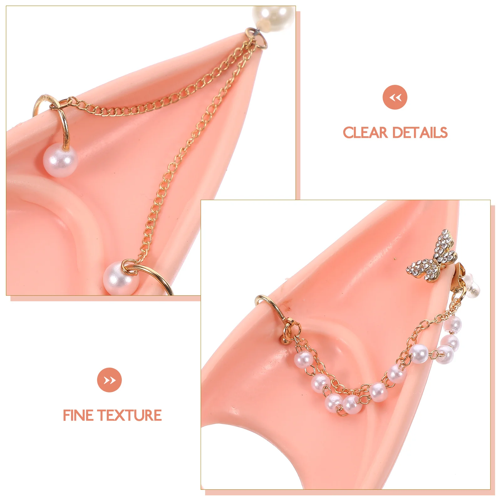 

2pcs Pearl Decor Fairy Ears Cosplay Costume Lightweight Halloween Party Masquerade Accessories Simulation Ears For Women