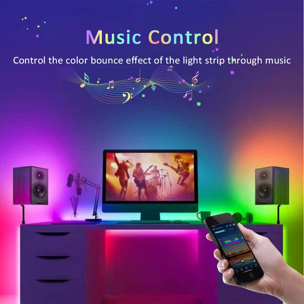 Bande lumineuse LED RGB IC Horse Race avec télécommande, lampe à bande adressable, contrôleur Bluetooth, DC 24V, réplique 60 pixels, 5m, 10m, 20m