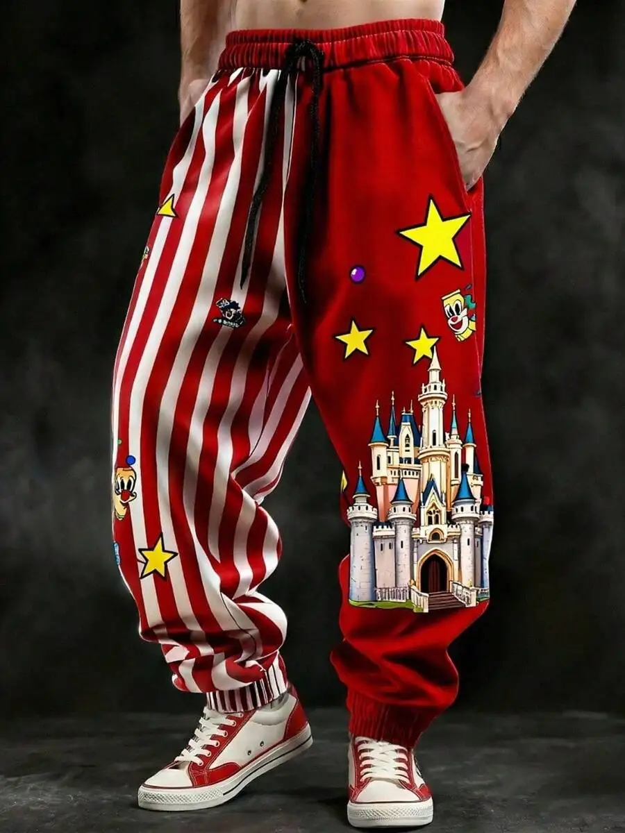 Jing 3D-Printed Men's Sweatpants: American-Style Loose-Fit Athletic Cuffed Pants, Hip-Hop, Streetwear, And Dance Pants For Men