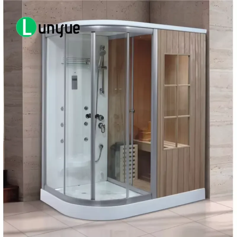 Single Mini Combination Sauna and Steam Room Compact Home Spa Unit for Personal Relaxation Easy Installation Space Saving