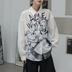 Fashion printing ladies shirts Women's Blouses Long Sleeve Shirts Tops Blusas Mujer
