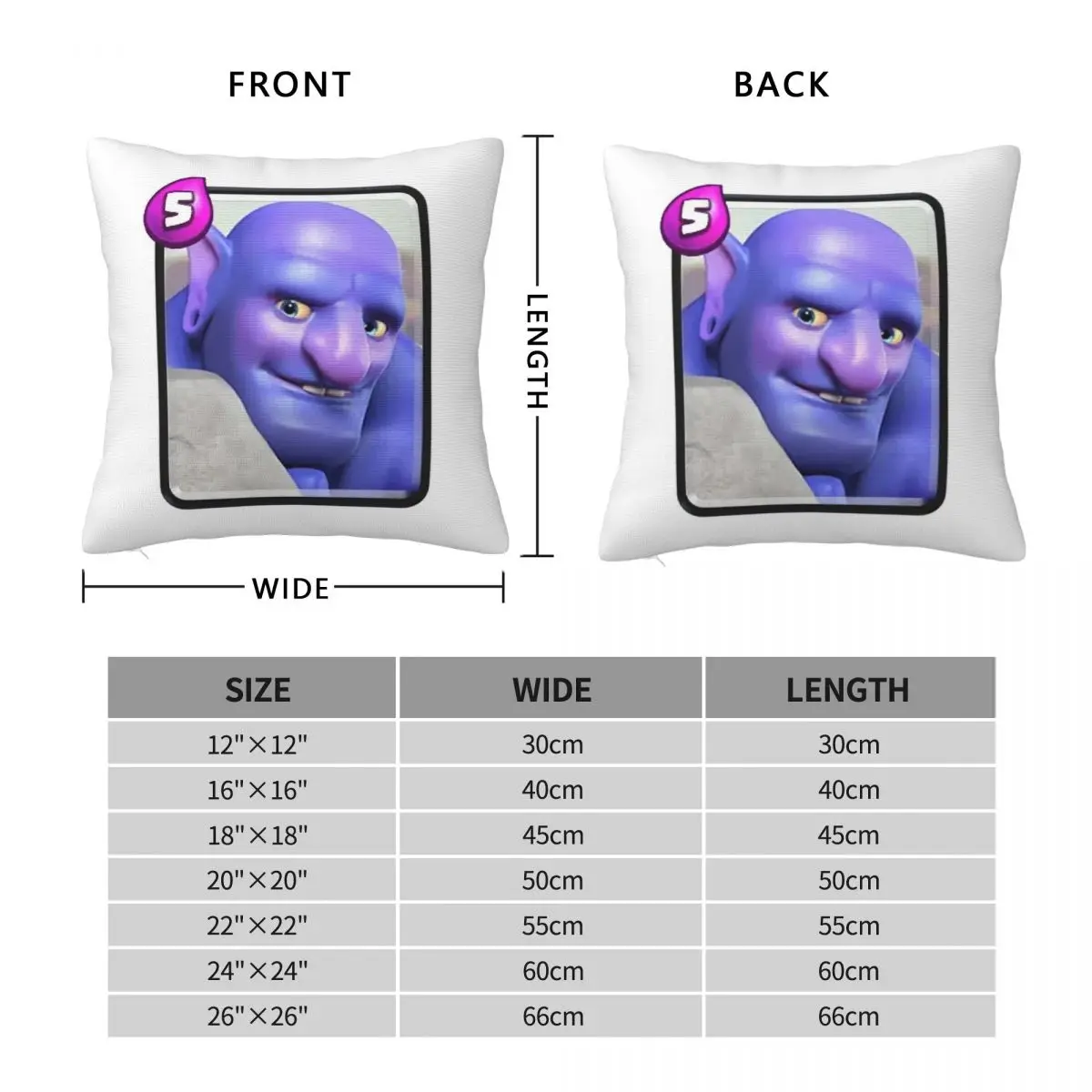 Bowler Clash Royale Square Pillowcase Polyester Linen Velvet Pattern Zip Decorative Pillow Case Car Cushion Cover