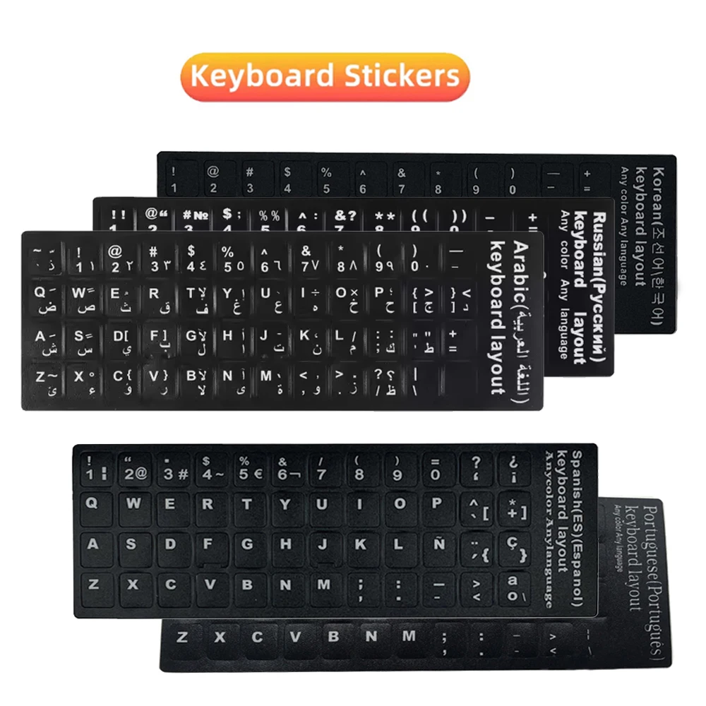 

Russia Keyboard Stickers Arabic Ukrainian Italian French Espagnol Portugais Notebook Desktop Computer Button Stickers