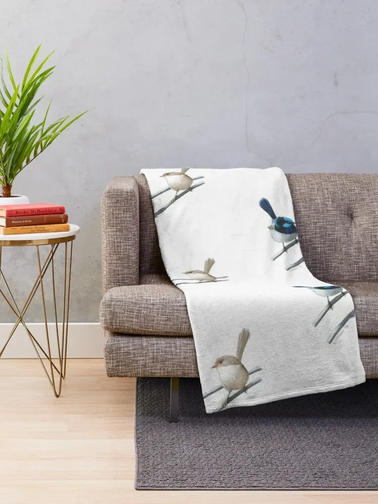 Superb Fairy-wrens Throw Blanket Summer Beddings Sofas Sofa Quilt Blankets