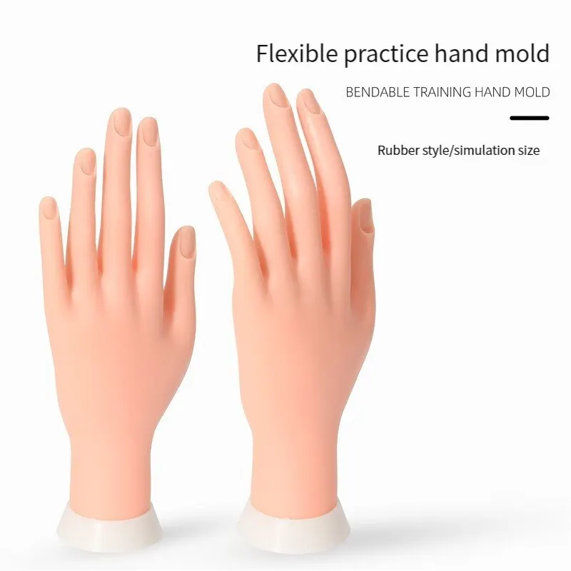 Flexible Positioning Silicone Left Hand Model Nail Enhancement Training Artificial Hand