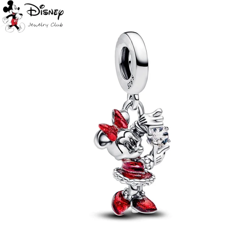 MINISO جديد DIY صنع هدية الكريسماس ديزني ميكي ماوس 、 الدب الكبير وستيتش استرخى خرزة ساحرة تناسب سوار الفضة 925 الأصلي