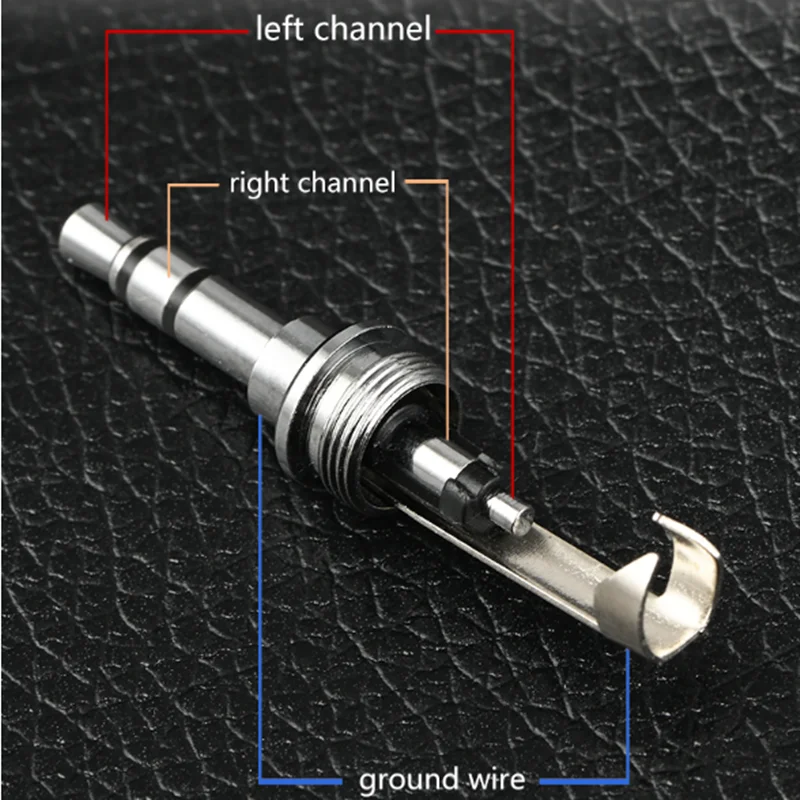 Conector de cable de soldadura auxiliar para auriculares, conector macho de Audio estéreo de fibra de carbono y cobre de 3,5mm, chapado en rodio, 2 piezas