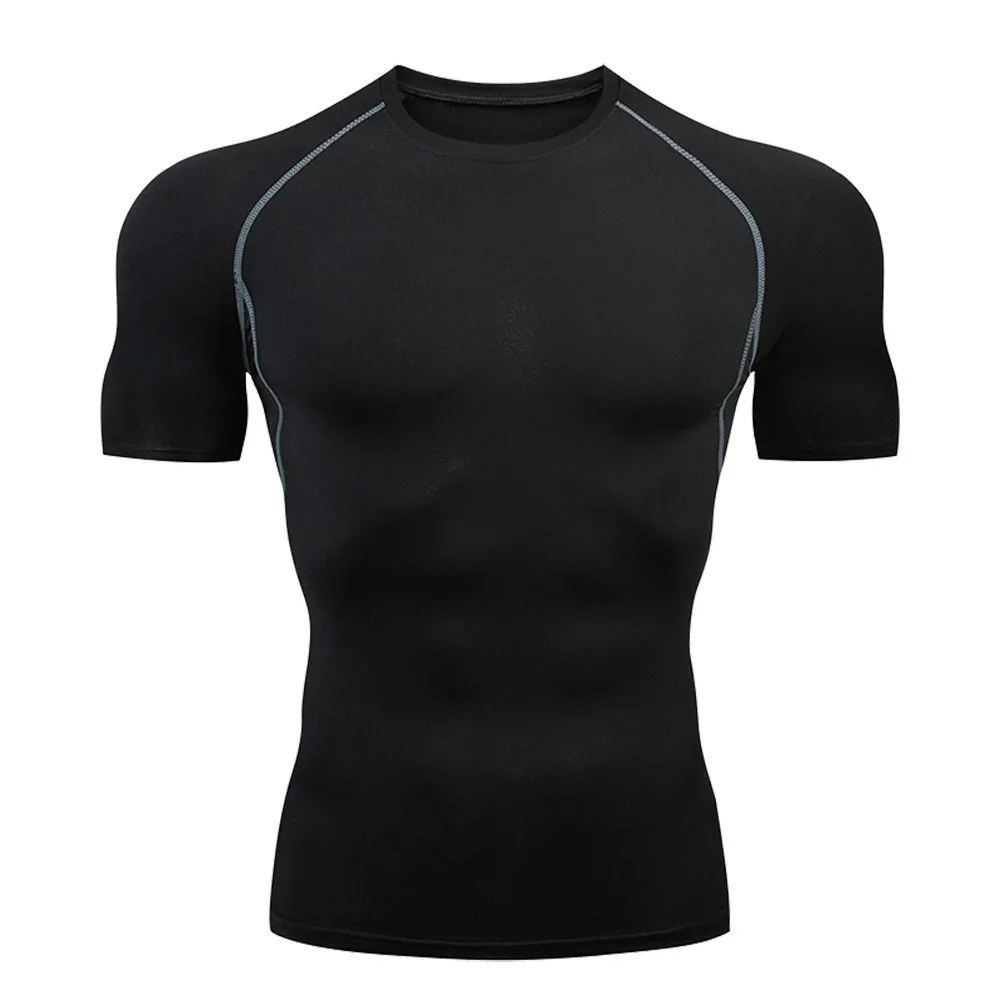 

Short Sleeved Men's Fitness T-shirt Quick Dry Compression Top Gym Sport Running Shirts Tight Sportswear Men Sport T-shirt Gym