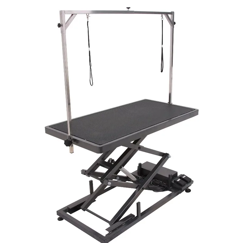 صالون العناية بالحيوانات الأليفة، طاولة أكورديون كبيرة للكلاب، طاولة احترافية لرفع الكلاب الكهربائية