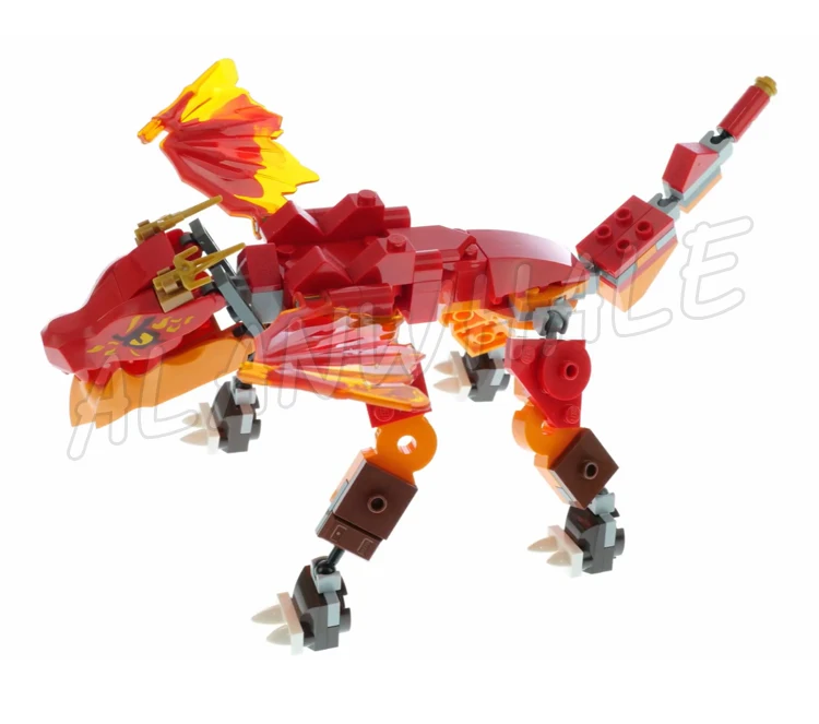 Shinobi Kai's Fire Dragon Brinquedos, Golden Armor Jetpack, Tiro Drone, 60015 Blocos de Construção, Compatível com o Modelo, 204pcs