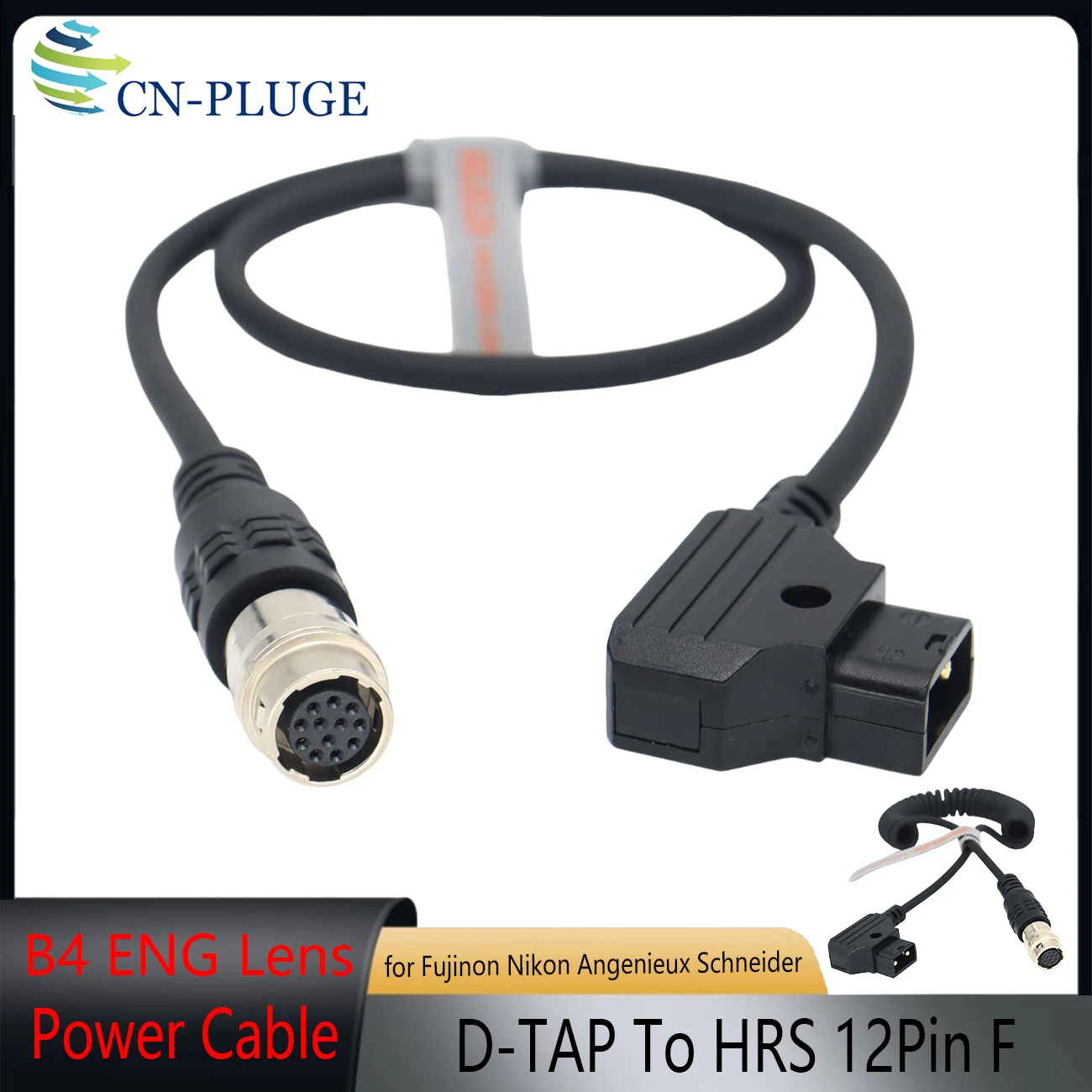 

B4 ENG Lens Power Cable V Lock D-Tap to Hirose 12 Pin for Fujinon Nikon Angenieux Schneider Lens Servo Customizable length