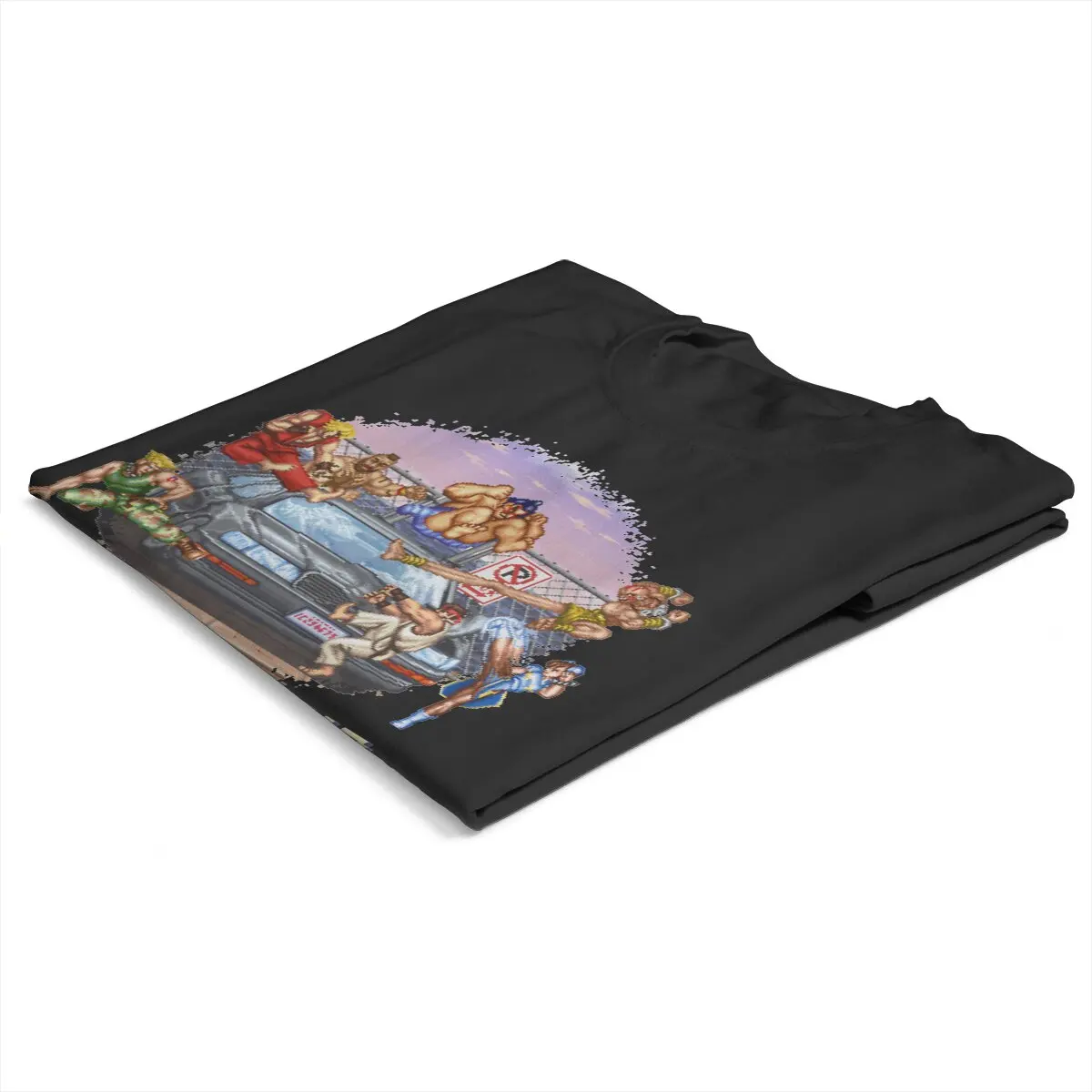 No Parking Violators Will Be Destroyed Street Fighter T Shirt Men\'s Cotton Novelty T-Shirt 8bit Pixel Art Tees Tops New Arrival