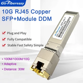 SFP to RJ45 10Gb Cisco/Mikrotik/Netgear/TP-Link Fiber optic switch for 10Gb RJ45 transceiver module SFP-10G-T 10GBase-TX RJ45 copper 30m