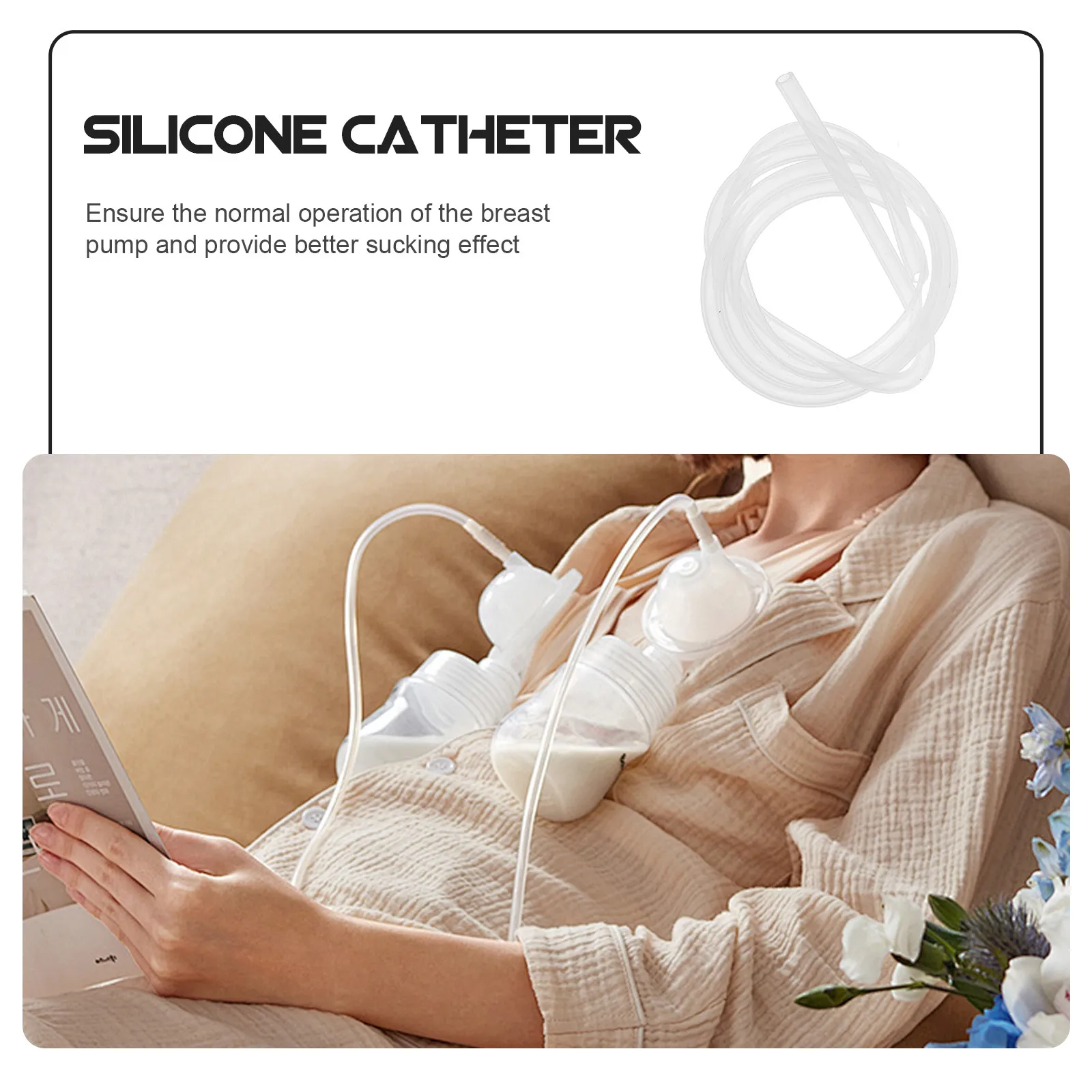 

Силиконовый шланг для молокоотсоса 80 см, аксессуары для электрических и ручных молокоотсосов, сменные детали, вкладыши для фланцев, многоразовый компонент