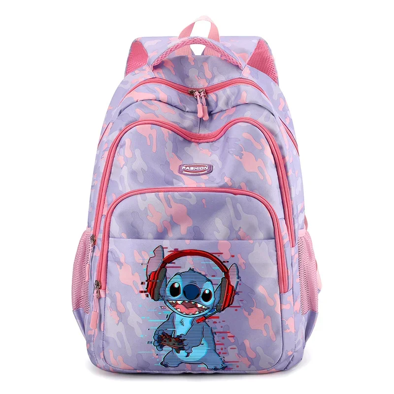 Disney Lilo Stitch Women Student Large Capacity School Bags for Girls Teenager Multi-pocket Schoolbag Rucksack Laptop Backpack